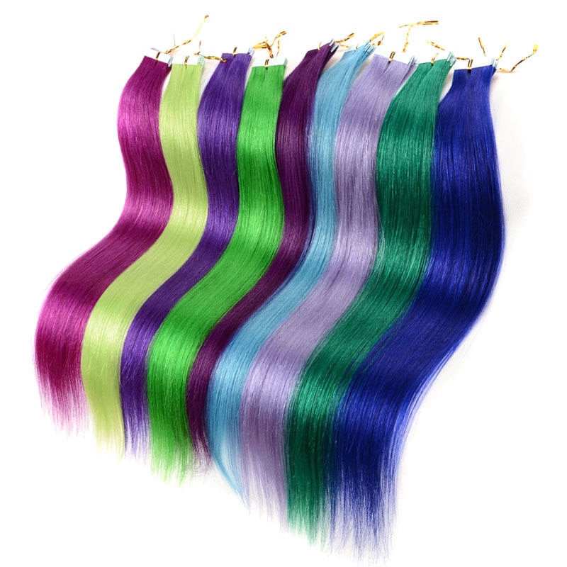 55cm Pruik stuk Gekleurde Highlight Synthetische Hair Extensions Clip In 1PC Kleurrijke Strips Lange Steil Haar Stuk Voor vrouwen Meisje