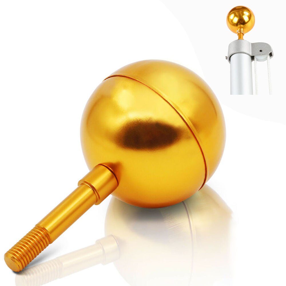 Outdoor Flagpole Ball Topper Ornament 3inch Gold Anodized Aluminum Finish Aluminum Gold Anodized Aluminum Finish