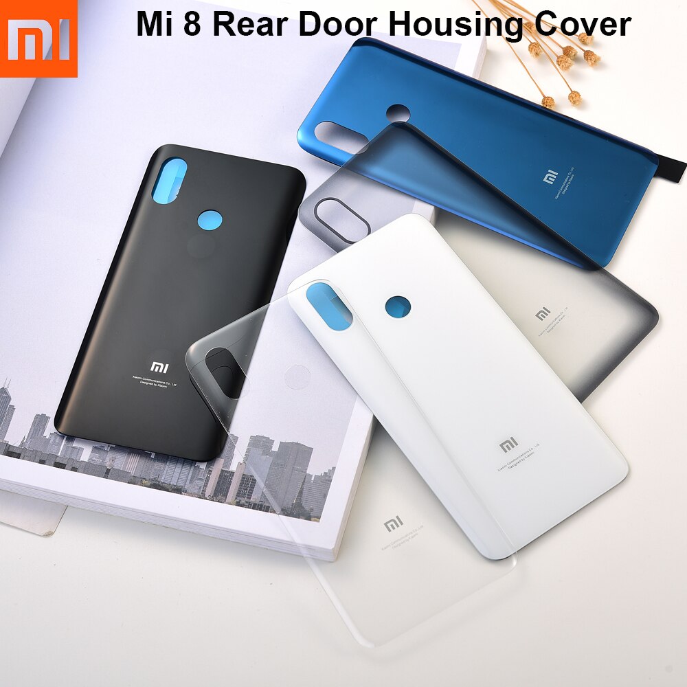 Xiaomi Mi8 Battery Housing Cover Glass Rear Door Case Replacement Part For XIAOMI mi8 Mi 8 Repair Panel Skin Shell With Adhesive