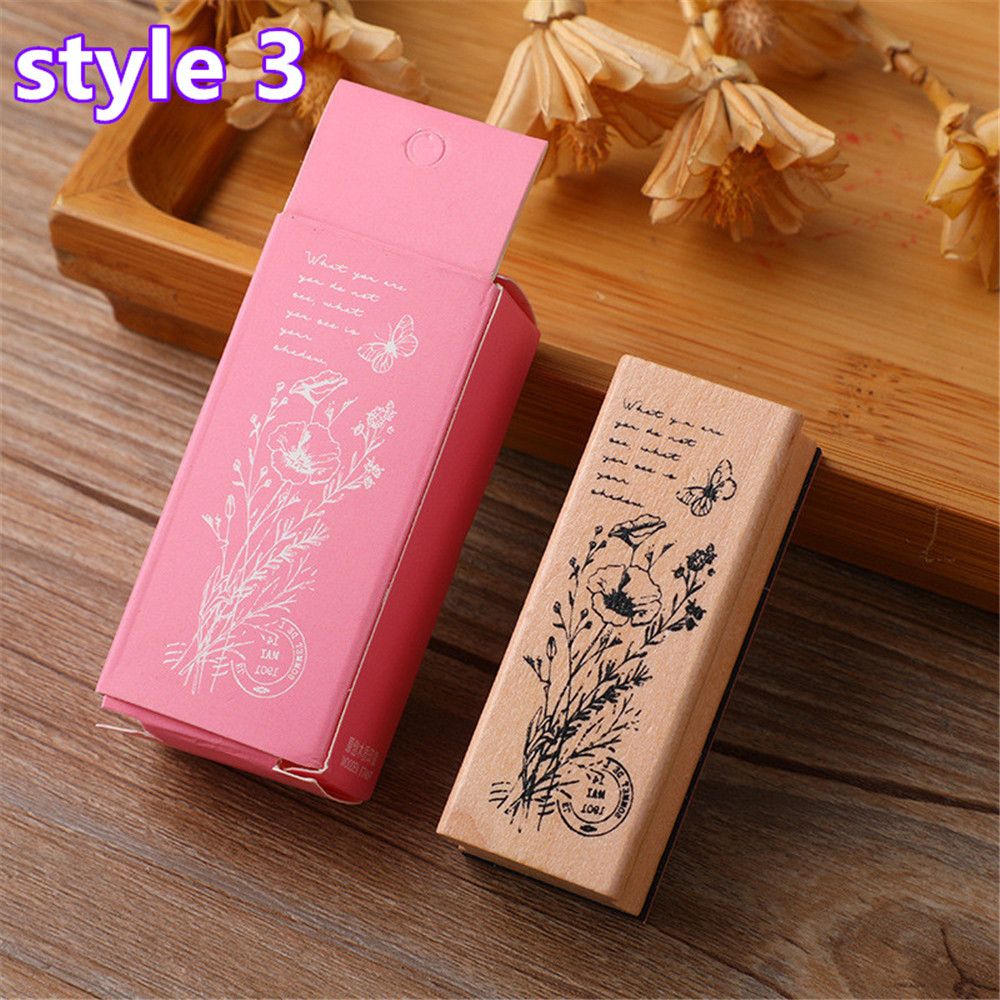 1 sztuk drewniane roślin kwiat dziewczyny Seal Vintage stemple gumowe DIY rzemiosło szycia tłoczenia akcesoria do scrapbookingu: 3