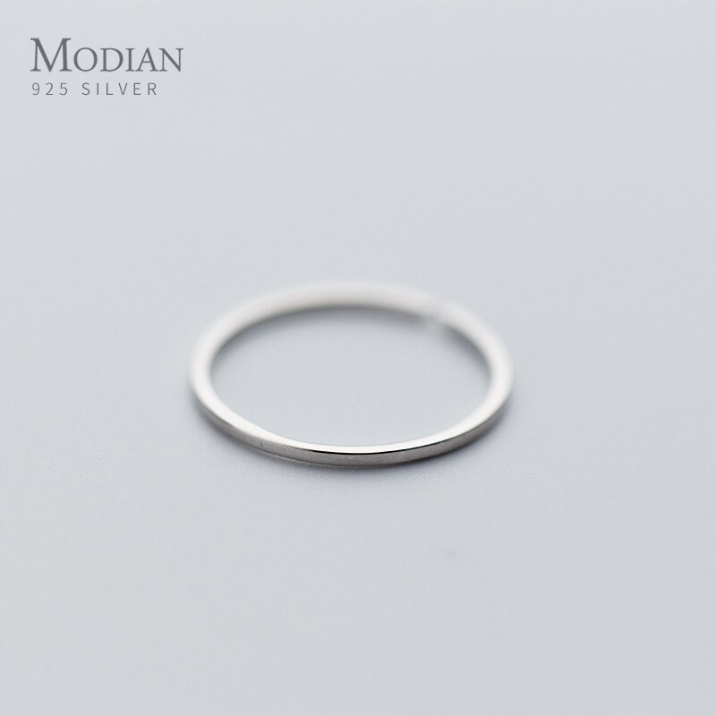 Modian Open Adjustable Slim Ring for Women Authentic 925 Sterling Silver Stackable Simple Ring Fine Jewelry Accessories