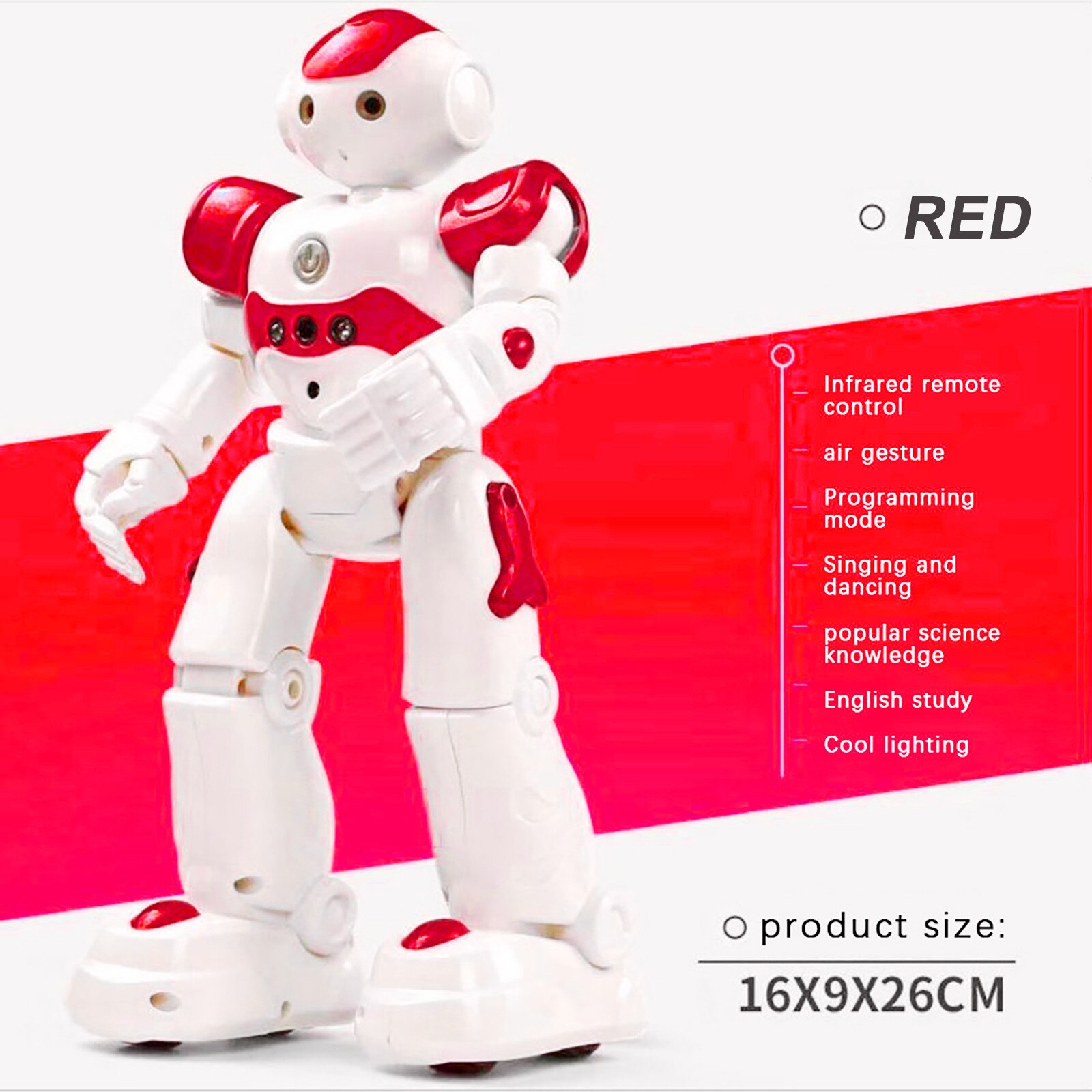 Intelligent Red Robot Multi-function Usb Charging Children's Toy Dancing Remote Control Gesture Sensor Toy Kids Birthday