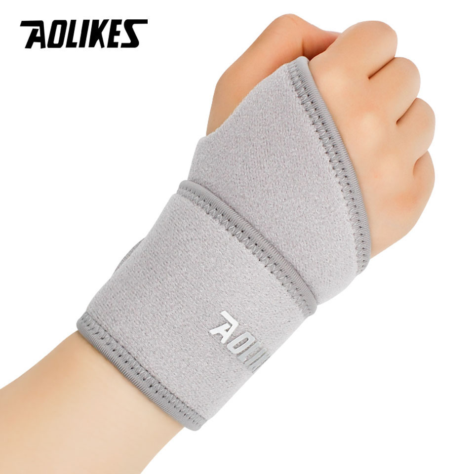 AOLIKES 1PCS Fitness Elastic Wristband Adjustable Sports Wrist Support Weight Lifting Support Band Open Wrist Rest: C-Gray-1Pcs