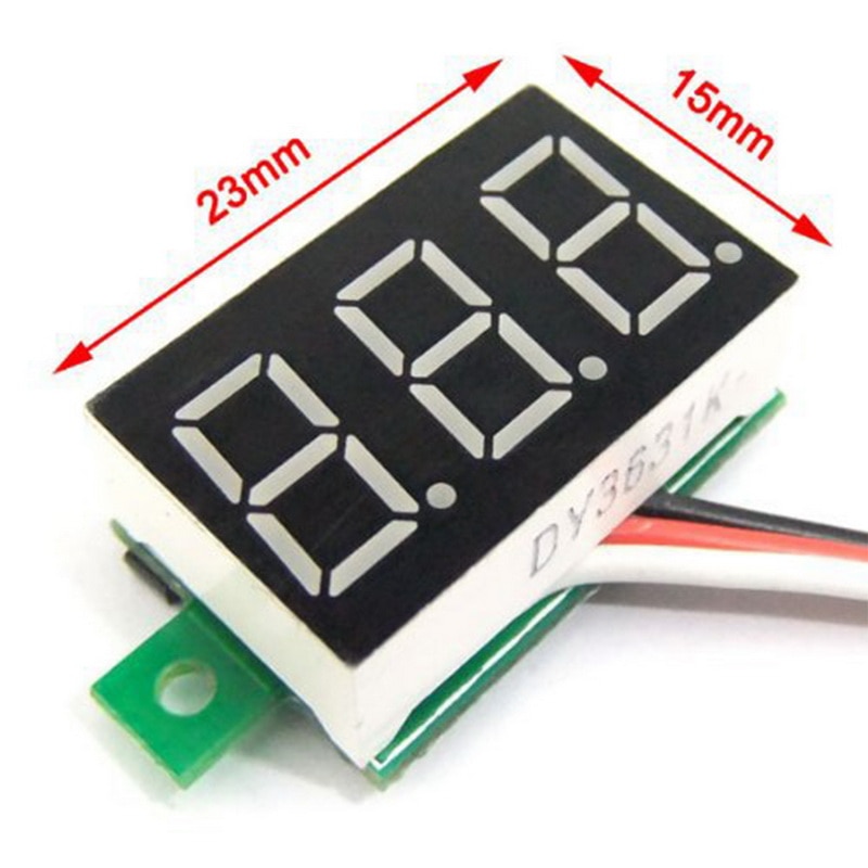 1 pièces voltmètre numérique affichage de LED Mini 2/3 fils tension mètre ampèremètre haute précision rouge/vert/bleu DC 0 V-30 V 0.36"