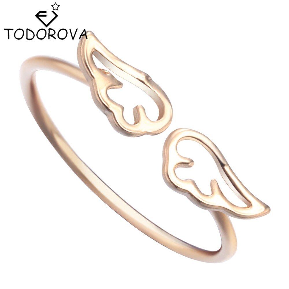 Todorova Small Angel Wings Finger Rings For Women Jewelry Anillos Anel Bijoux Ring Adjustable Ring