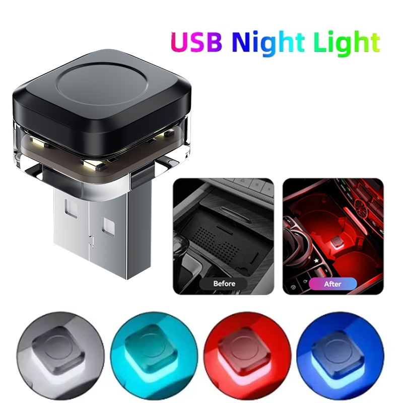 USB voiture intérieur atmosphère ambiante lumière LED feux de signalisation universel Auto lampe de lecture décorations voiture intérieur accessoires