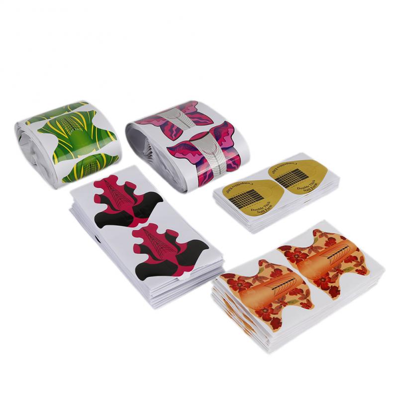 100pcs/pack Nail Forms Extension Tips Guide Extension French DIY Tool Acrylic UV Gel Nail Art Tools Builder Sticker Sculpting