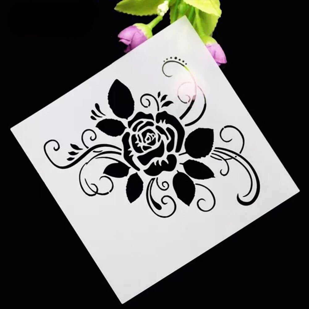 3pcs Cutout Stencils for Scrapbooking DIY Stamping Card Wall Painting Drawing Template Stencil Cake Spray Mold Art Craft