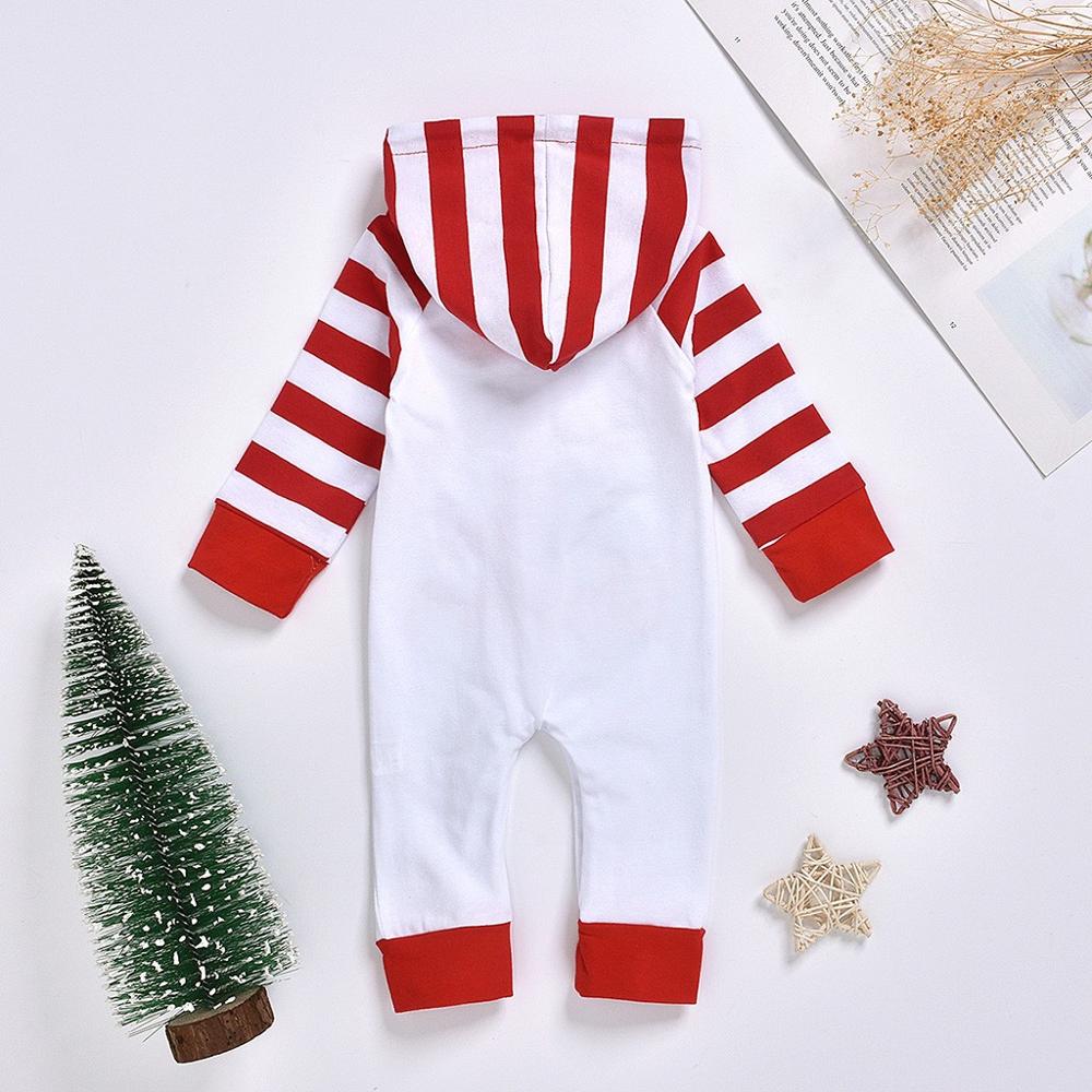 Pelele a rayas con dibujos y letras de Navidad para bebé, niño y niña, mono, ropa de manga larga, traje de invierno para bebé, ropa de Navidad