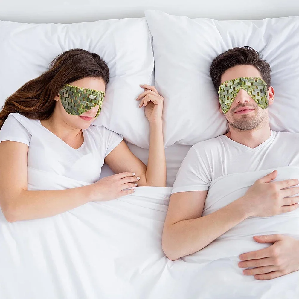 Kühlende Jade-Augenmaske, Massagegerät, natürliche Jade-Augenmaske, Augenauge für Augen, Entspannung, Schlafmassagegerät, Maske, Werkzeuge, Maske, Pflege, Stein, Gesicht, Schlaf