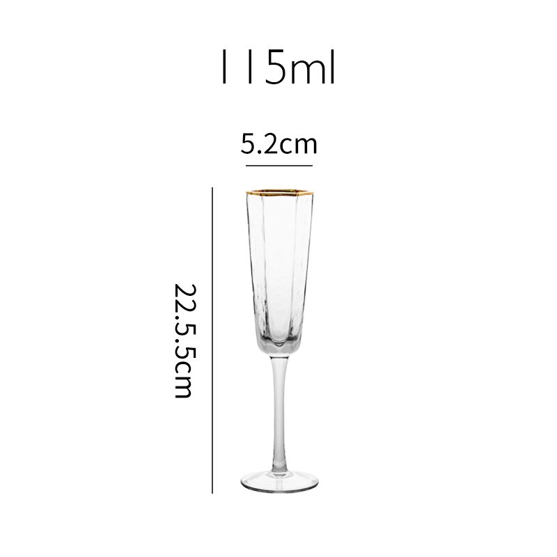 Japan Orange Color Wine Glass Geometric Hexagonal Champagne Goblet Tequila Whiskey Wine Glasses Home Barware: CLEAR 115ml