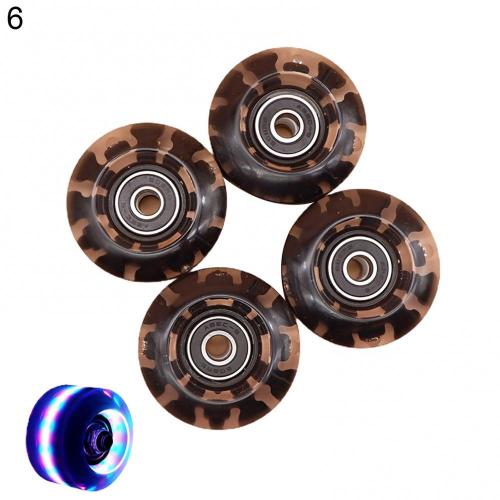 4pcs LED Double-row Roller Skates Luminous Wheel Roller Skates Flashing Wheels for Inline Skates for Adults Kids Roller Wheels: 6