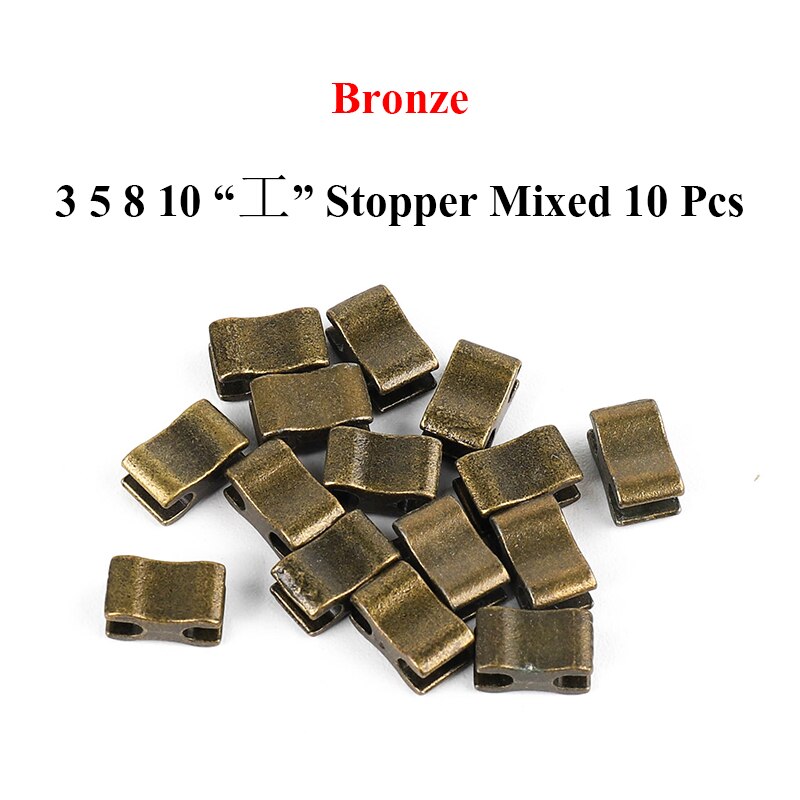 Zipper Repair Tool Set Metal Stopper Double Slider /Open End/Close end Zipper Sewing Stopper Accessories Zipper DIY For Clothes: H Bronze Mixed 10pcs