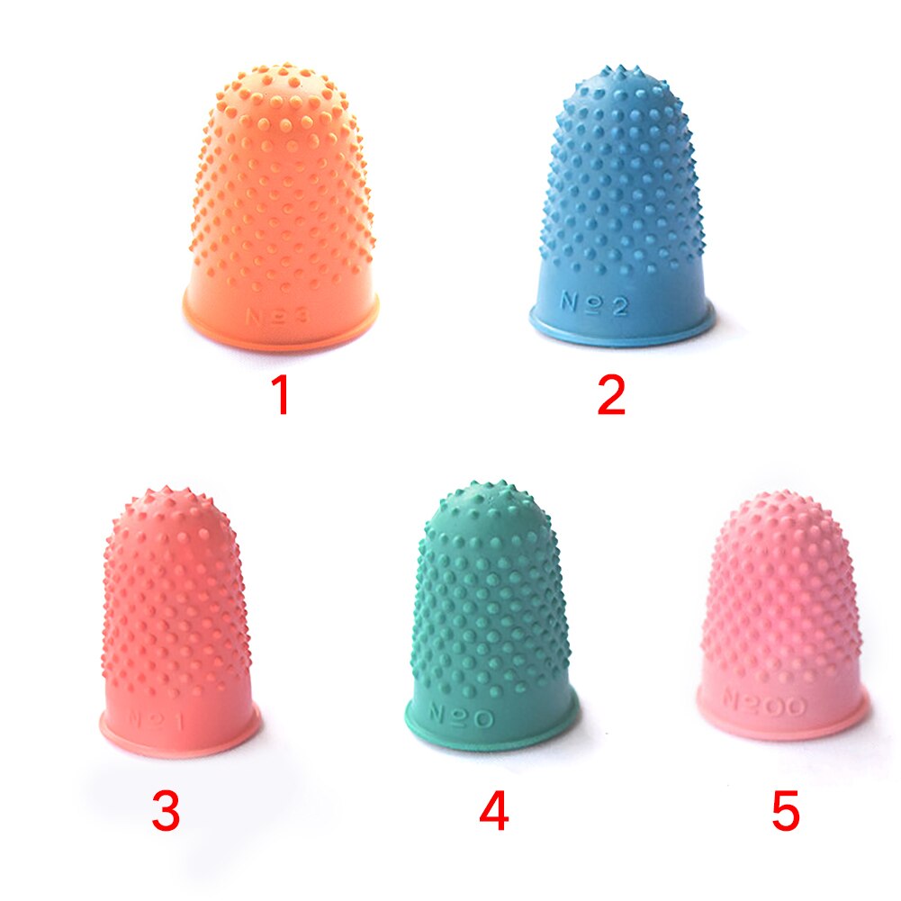 5pcs Thimble Counting Sewing Protector Rubber Quilter Craft Cone Finger Tip Needlework Soft & Non-Slip Protection Practical