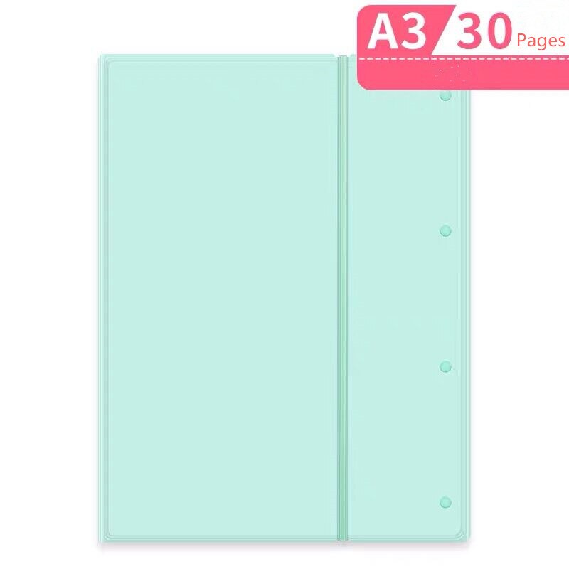 30 40 Page Waterproof A3 File Folder Document Organizer Storage Bag Desk Paper Clip Display Book Pamphlet Stationery: 30 pages3