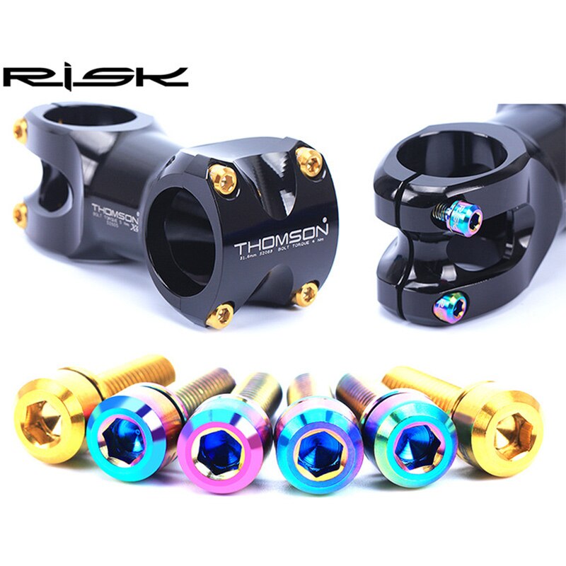 6 sztuk ryzyko M5x18/20 górska droga mostek kierownicy roweru śrubin mocujące podkładki rowerowe zatrzymać tytanu przedni widelec stałe śrubin