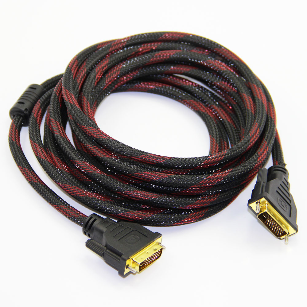 Bochara nylon flettet forgyldt dvi-d kabel  ( 24+1 ben) single link han til han 1.5m 3m 5m 10m