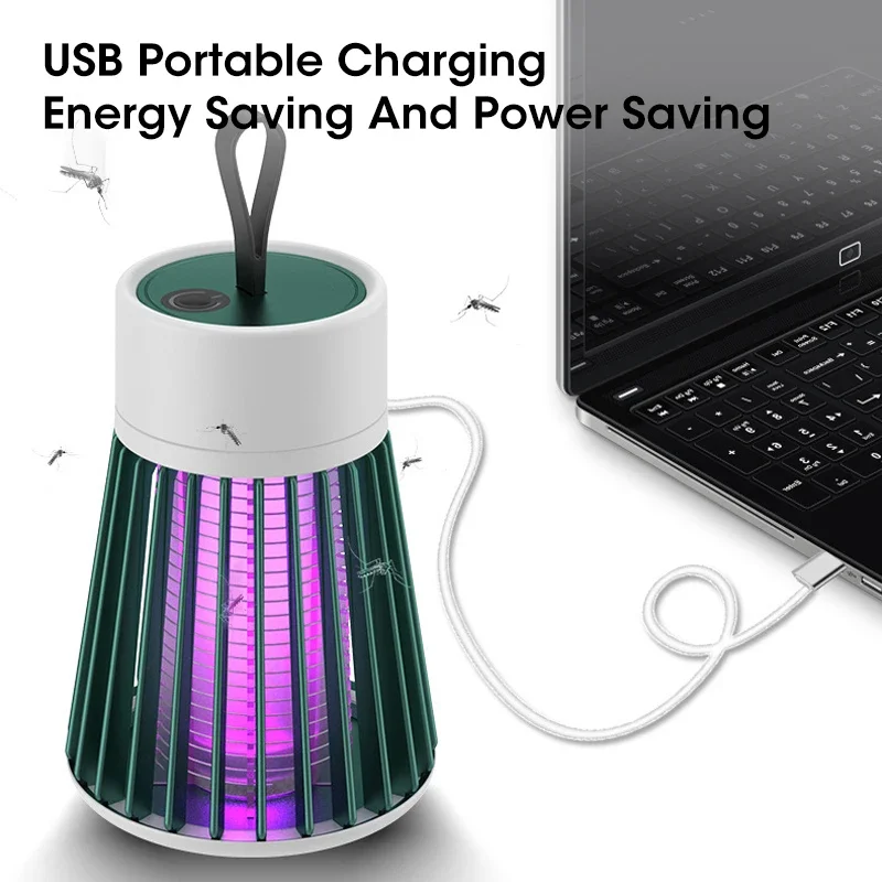 Myggdödarlampa bärbar usb-laddningsbar elektrisk flugfälla insektsavvisande utomhus ljudlös mygglampa