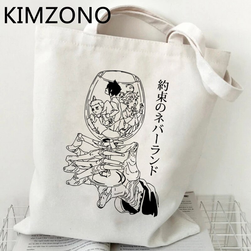 the Promised Neverland shopping bag bolsas de tela jute bag cotton bag bolsa compra ecobag bolsas ecologicas reciclaje sacolas: 54534