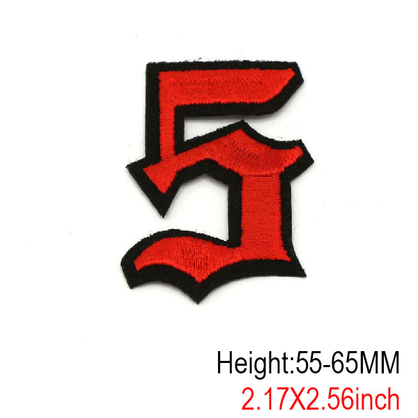 1Pc Red Number Patches Gothic Style Alphabet Embroidery Patches Iron On Patches for Clothes DIY Name Garment Accessories: Chocolate Color