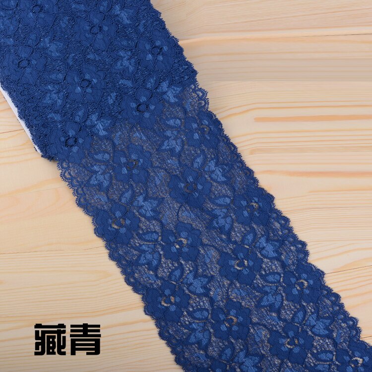Elastic Lace Ribbon Tape 16cm Lace Trim Fabric Embroidered White Lace Trimmings DIY Crafts Sewing Material Garment Accessories: Navy Blue
