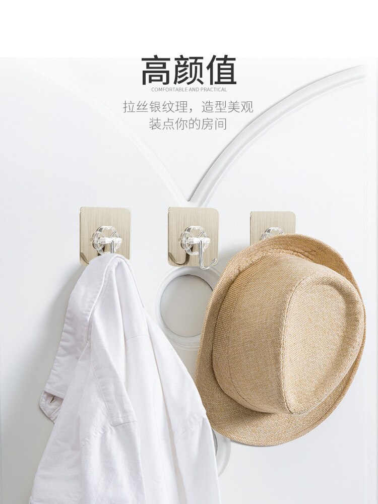 60mm 5 stk gennemsigtige stærke selvklæbende dørbøjler væg håndklæde moppe håndtaske kroge til ophængning af køkken badeværelse tilbehør
