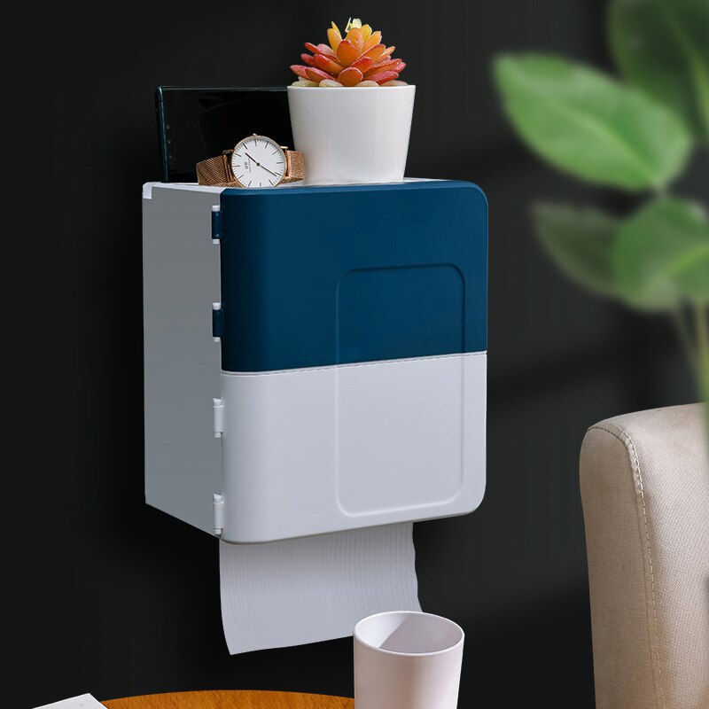 Portable Waterproof Tissue Toilet Paper Holder Plastic Wall Mounted Dispenser Organizer Storage Box Bathroom Accessory