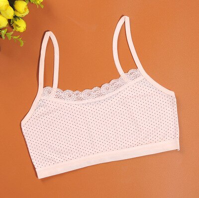 Children's bra development period vest suspension girls small vest primary school students single-layer thin Girl training bra: Skin