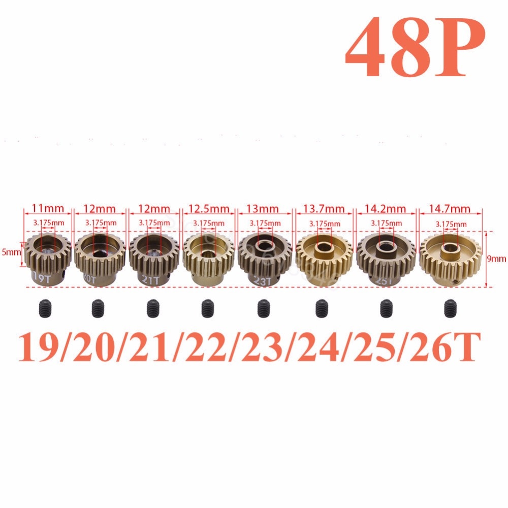 Metal 48P Spur Gear 92T 85T 80T Motor Pinion Gears 19T 20T 21T 22T 23T 24T 25T 26T For Sakura D3 XI Zero S 1:10 RC Drift Car