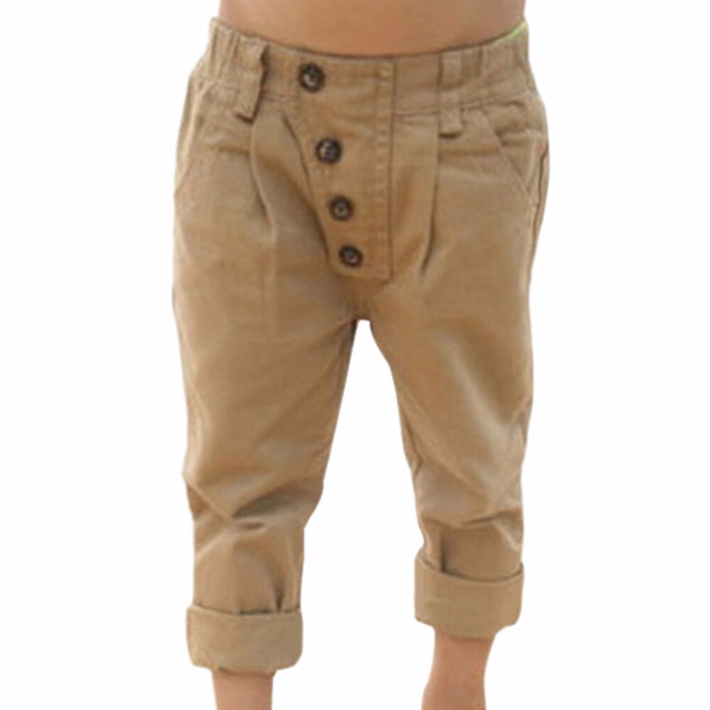 Baby børn drenge retro tøj kaki afslappede bukser lige bukser 2-7y børn