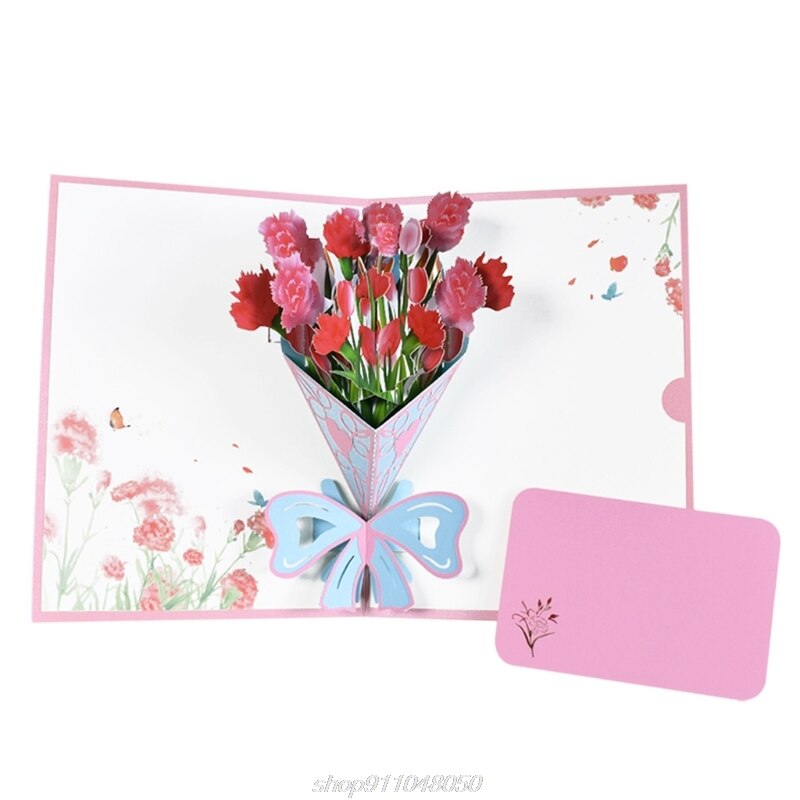 3D Pop-Up Flower Floral Greeting Card for Birthday Mothers Father's Day Graduation Wedding Anniversary D10 20: 2