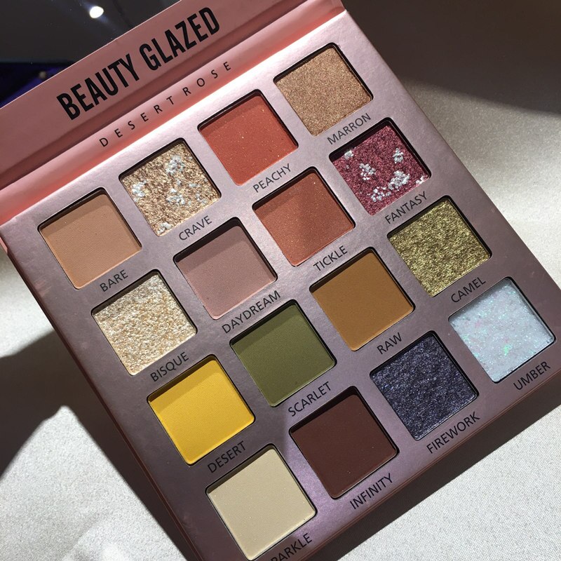 BEAUTY GLAZED Brand 16 Color Pressed Shimmer Matte Glitter Eyeshadow Diamond Rainbow Make Up Cosmetics Eye shadow Magnet Palette: Dark Gray