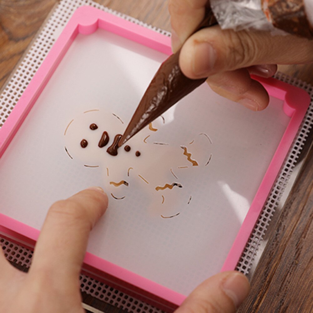 Cookie Stencil Vaststelling Frames Diy Mold Suiker Koekjes Bakken Magnetische Cookie Stencil Houder Willekeurige Kleur