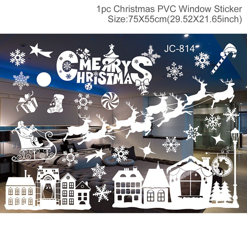 Frohe Weihnachten Zauberstab Aufkleber Fenster Glas Aufkleber Hause Weihnachten Dekorationen Weihnachten Ornamente Weihnachten Neue Jahr Wohnkultur: 12