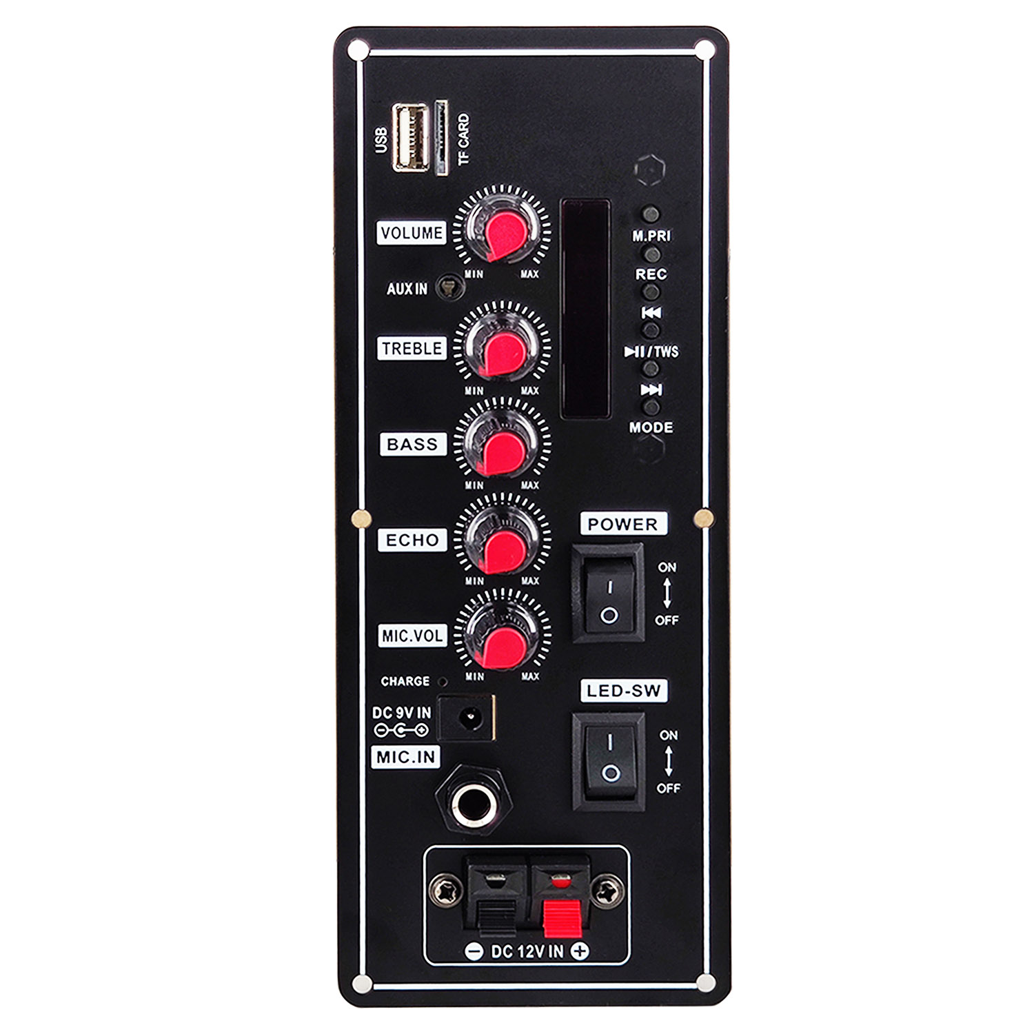 7.4V 12V Amplifier Board Square Dance 30W Speaker Amplifier Support Bluetooth AUX U-Disk 5-8Inch Speaker Home Theater DIY