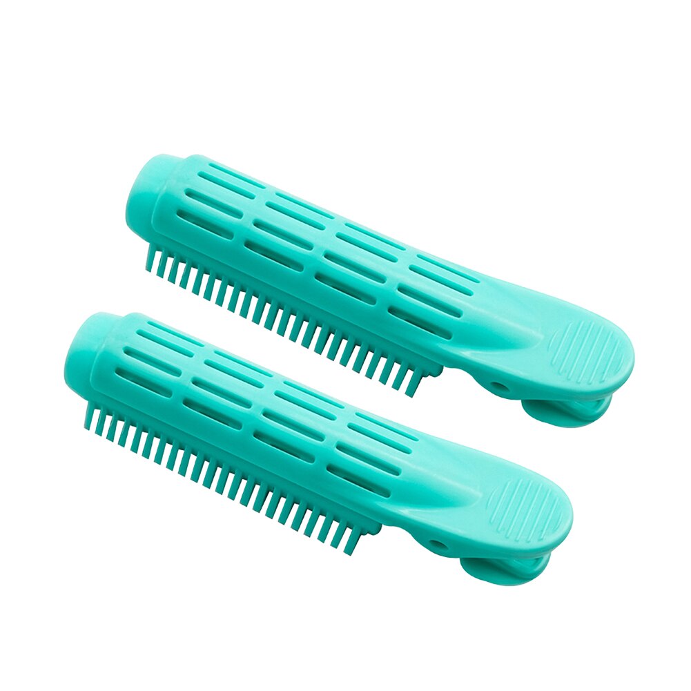 Bigoudi pinces pinces racines Perm tiges style rouleaux moelleux bricolage outils de cheveux léger facilement porter des cheveux partie pour les femmes: Green 2Pcs