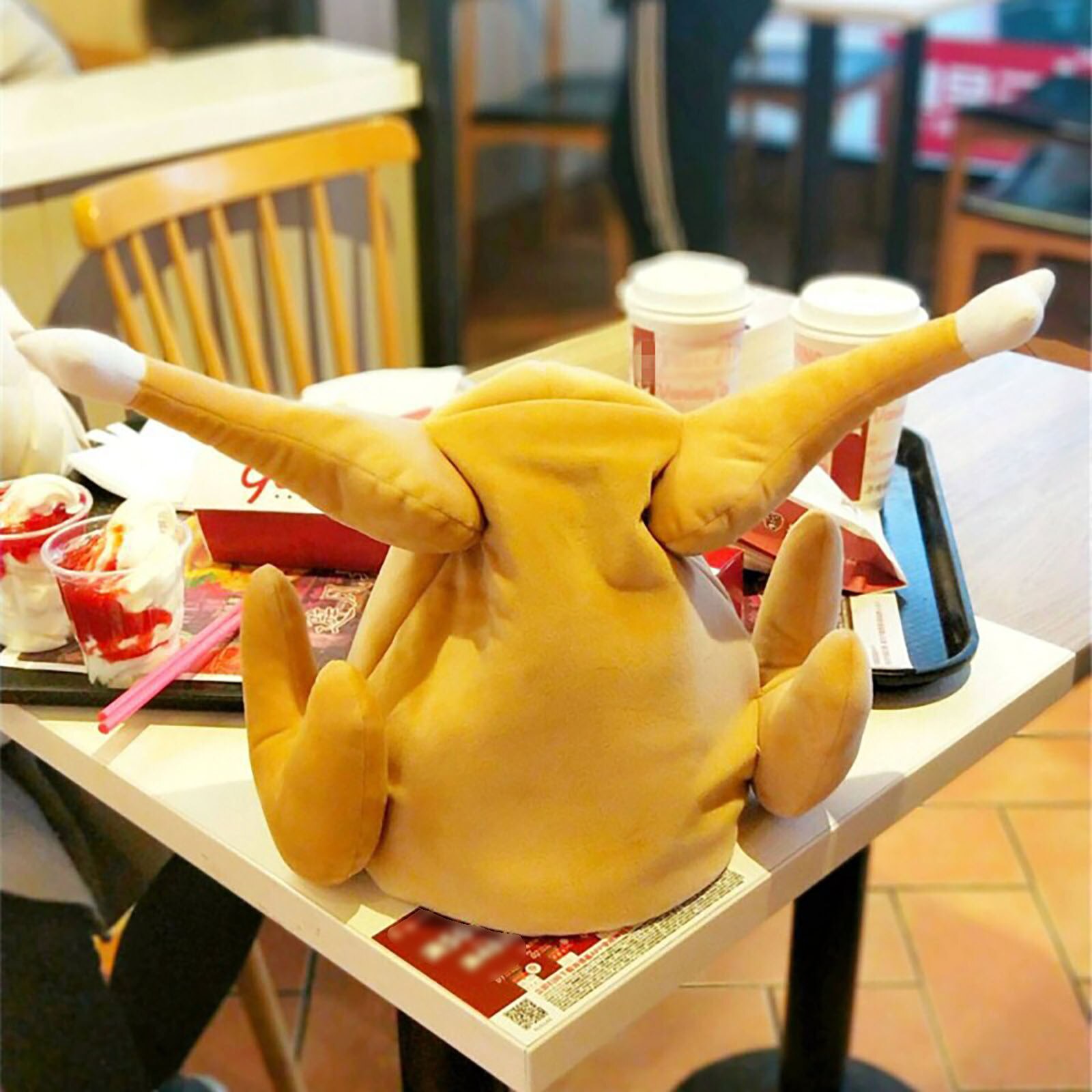 Funny Chicken Hats For Party Can Sing And Dance Chicken Thigh Hat Novelty Moving Ear Hat Funny Hat sombrero de muslo de pollo