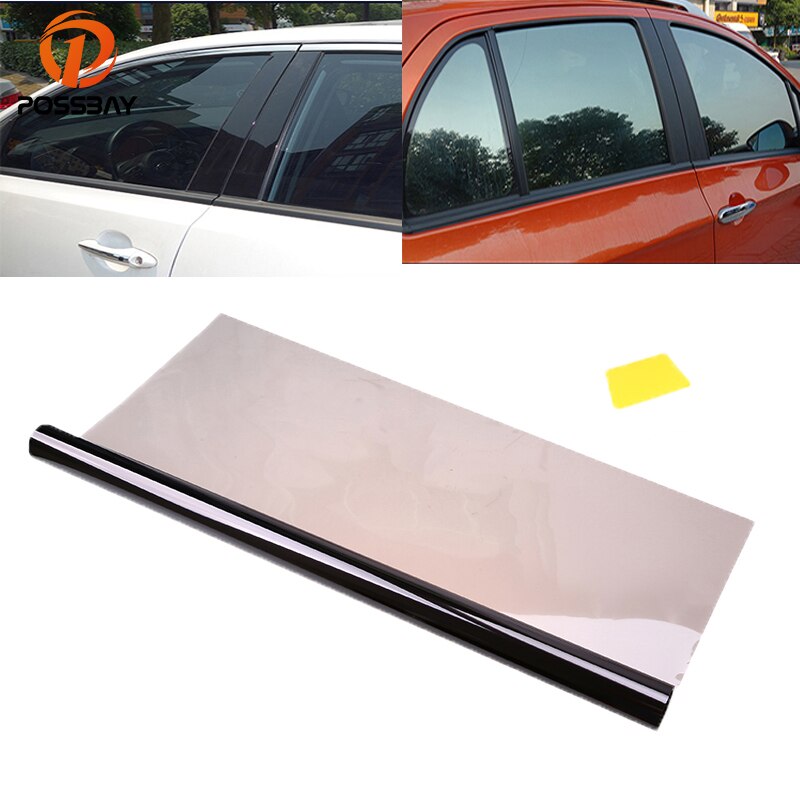 POSSBAY 50cm x 3m Window Tint Film Tinting Roll Kit 50% VLT Black UV-Proof Car Side Window Foils Sloar Protection Films