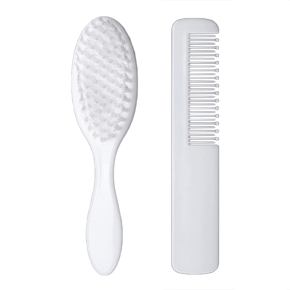 2Pcs/Set Soft Newborn Baby Hair Brush + Comb Healthy Infant Baby Toldder Hair Massage Comb Scalp Brush Fetal Lichen Removal: Default Title