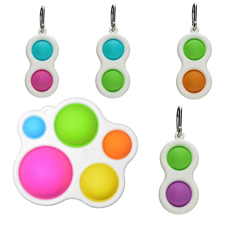 Juguete pelota de estrés antiestrés colorida para oficina, pelota de estrés Pop It, Bola de presión para aliviar el estrés, juguetes sensoriales: SCARLET