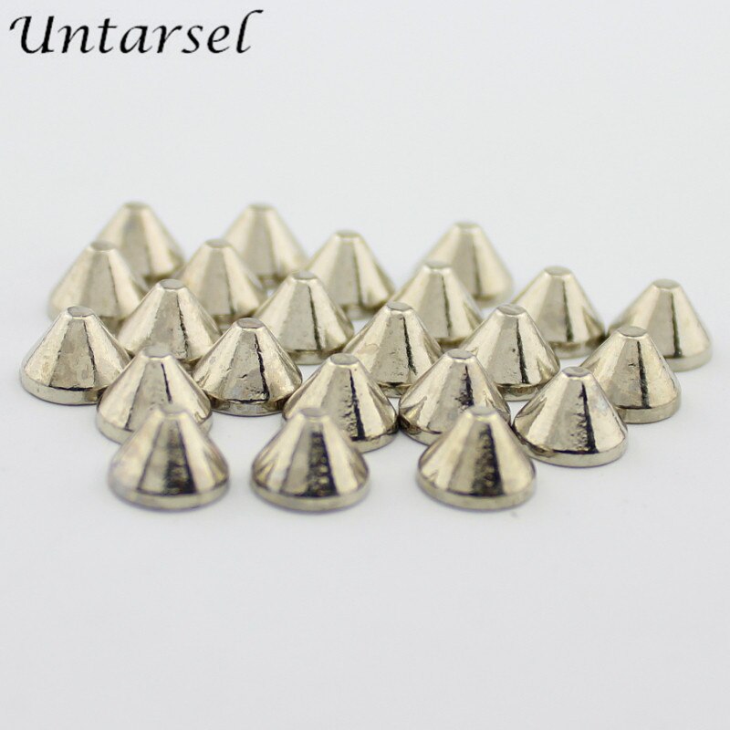 Metallspikar för kläder 50 st 9*6mm skruvdubbar lädernit för skor väskor diy kulbälte punktillbehör
