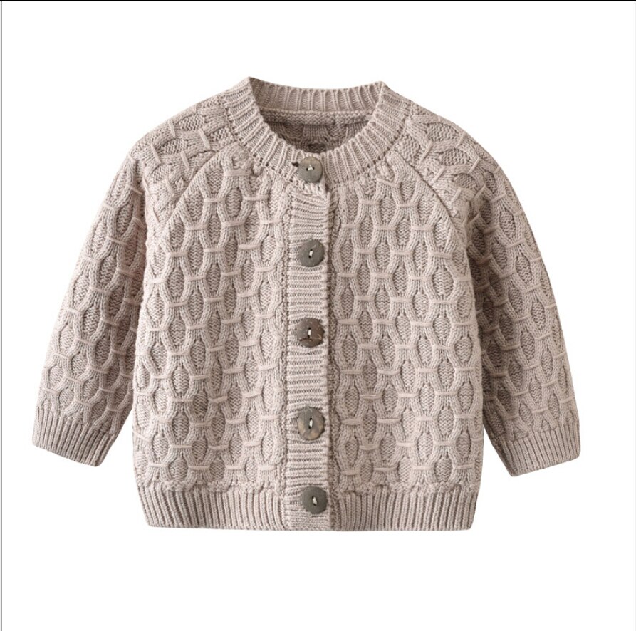 Focusnorm 0-24M Herfst Baby Jongens Meisjes Trui Kleding Solid Knit Lange Mouwen Single Breasted Warm Jas: Bruin / 24M