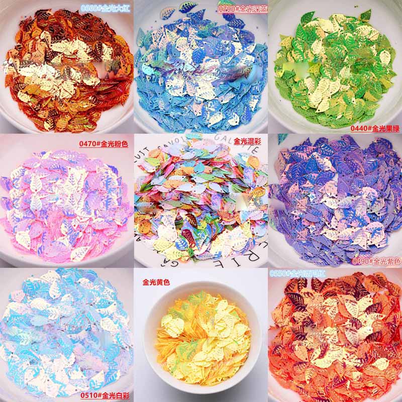 9 × 16mm leaf pailletten DIY handgemaakte gouden parel kralen kleding accessoires materiaal wedding Christmas party decoratie pailletten