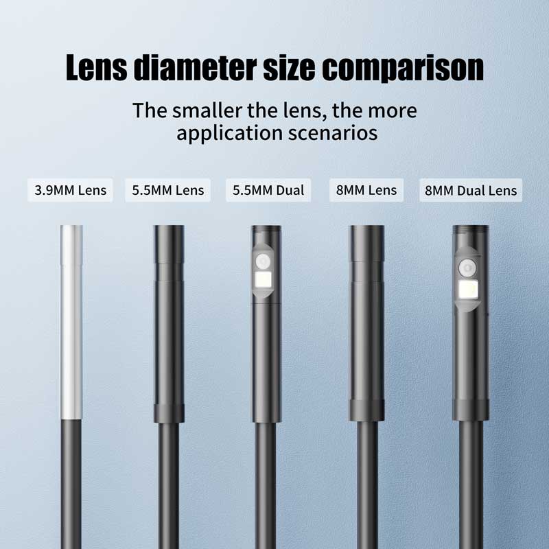 Cámara endoscópica WiFi 1080P HD, lente Dual, impermeable, Cable rígido, inspección de tuberías, boroscopio Industrial para comprobar el coche