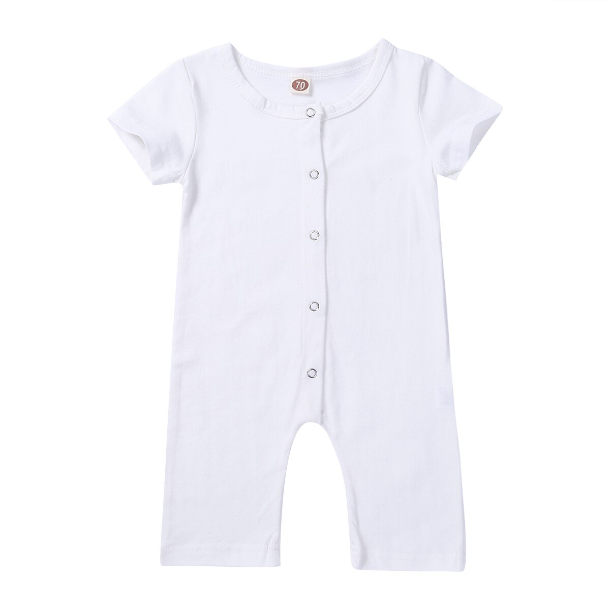 Pudcoco – barboteuse à boutons pour bébés garçons et filles, vêtements d'été, combinaison à manches courtes, tenue, costume de soleil: WHITE / 9M