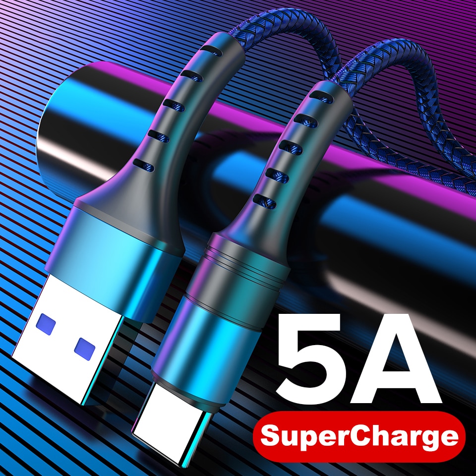 5A Type C USB Cable QC3.0 Fast Charging Wire Mobile Phone Cord USBC Type-C Kable for Huawei Mate 20 P30 P20 Pro Honor 9 10 Nova