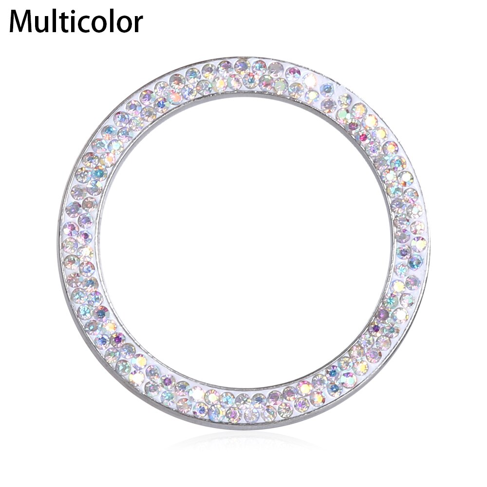 Auto's Start Stop Ontsteking Drukknop Cover Auto's One-Key Motor Strass Diamant Kristallen Ring DIY Auto Decoratie: GRIJS