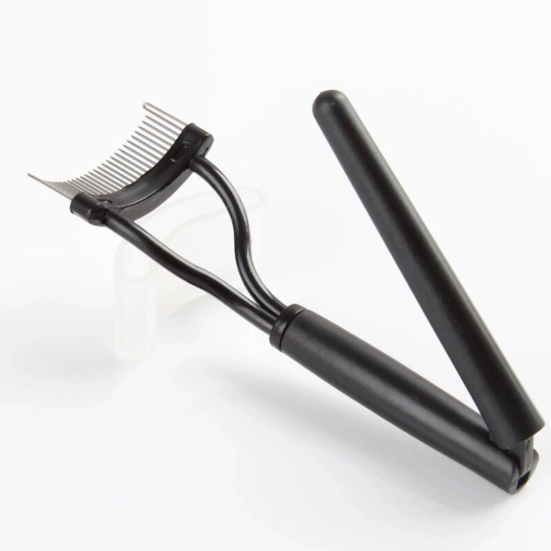 Applicateur de Mascara en métal, peigne à cils, brosse, pour soulever les boucles, séparateur de cils, outils de maquillage de beauté: Foldable Handle