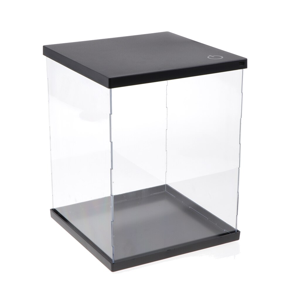 Acrylic Display Trophy Perspex Display Case Dustproof W/ Lights 8x8x14