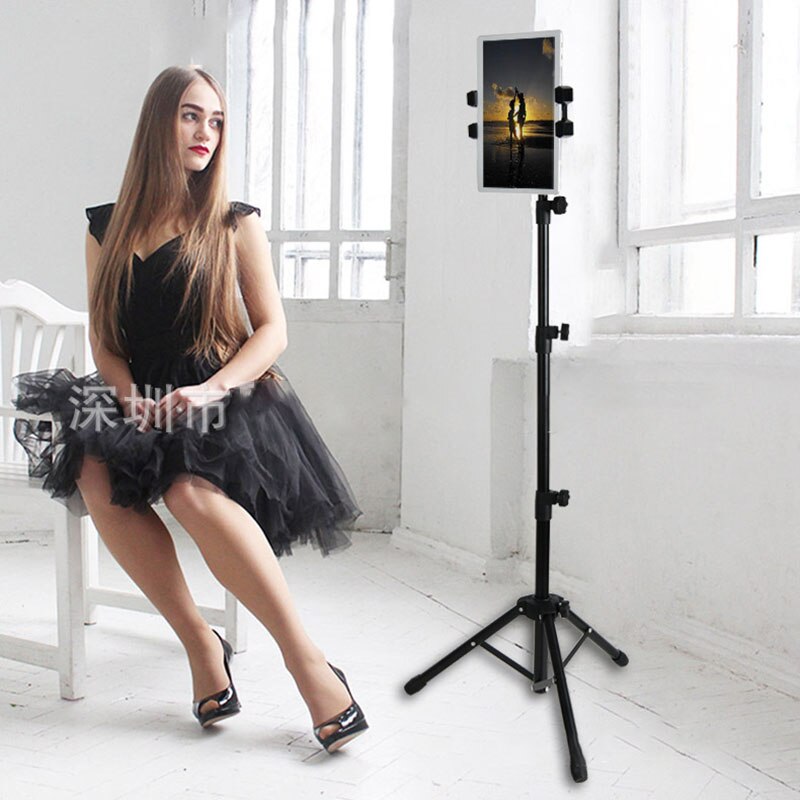 Vmonv Newest Tripod Floor Adjustable Soft Hose Tablet Stand for Ipad Air Pro 5-11.5 Inch Tablet Phone Holder for iPhone Samsung
